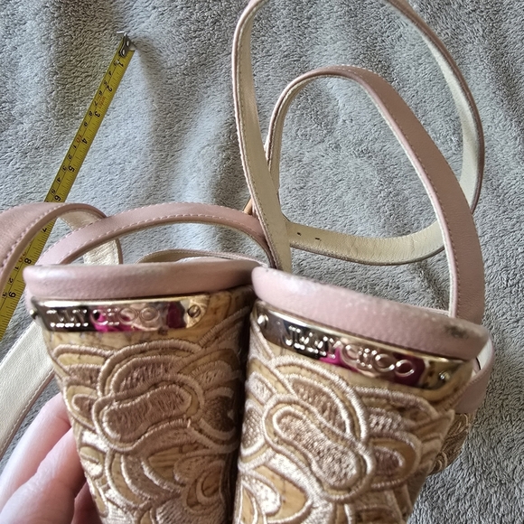 Jimmy Choo pink leather platform wedge sandals size 40 - Picture 14 of 15